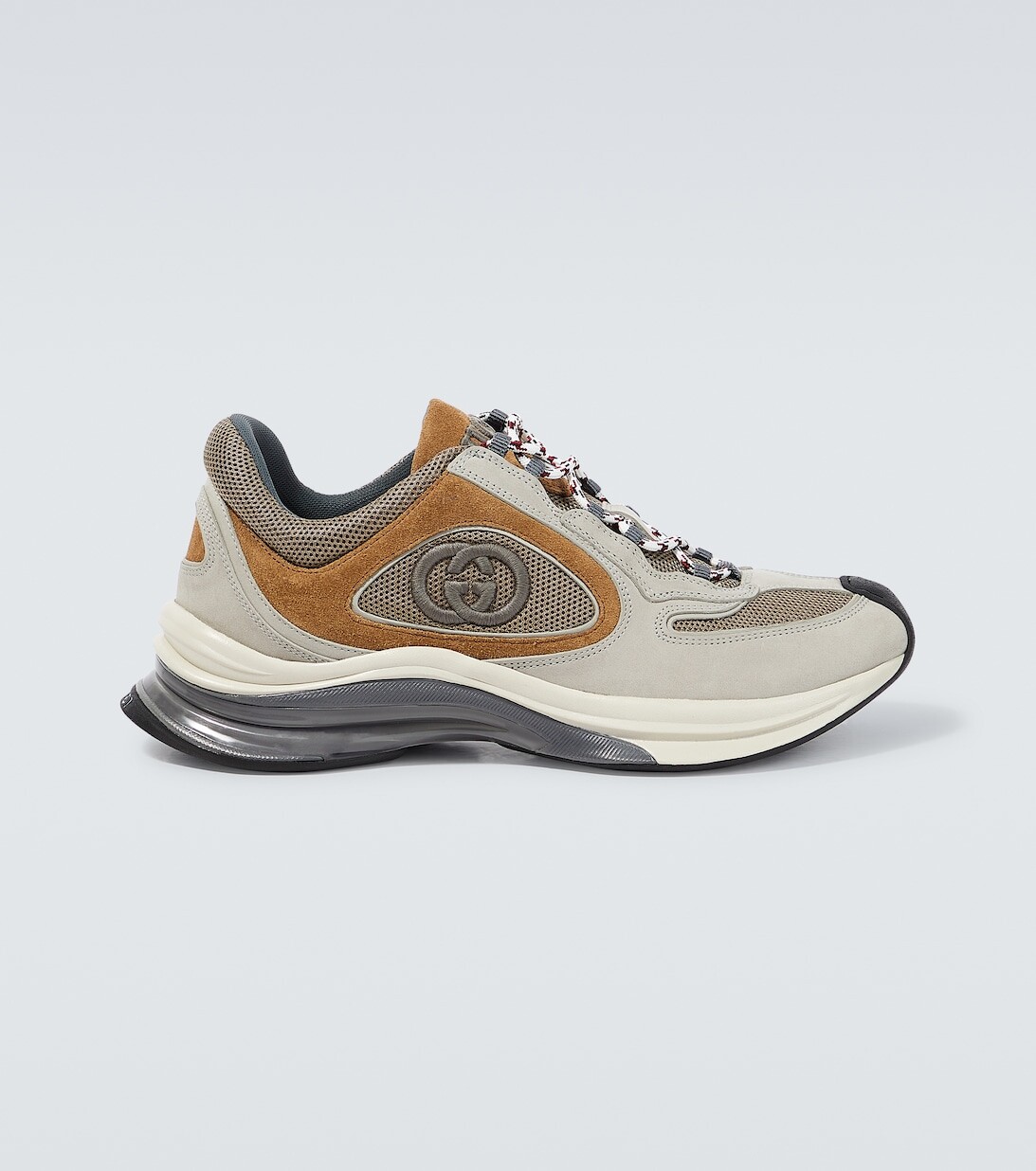 

Замшевые кроссовки Gucci Run Gucci, разноцветный, Серый