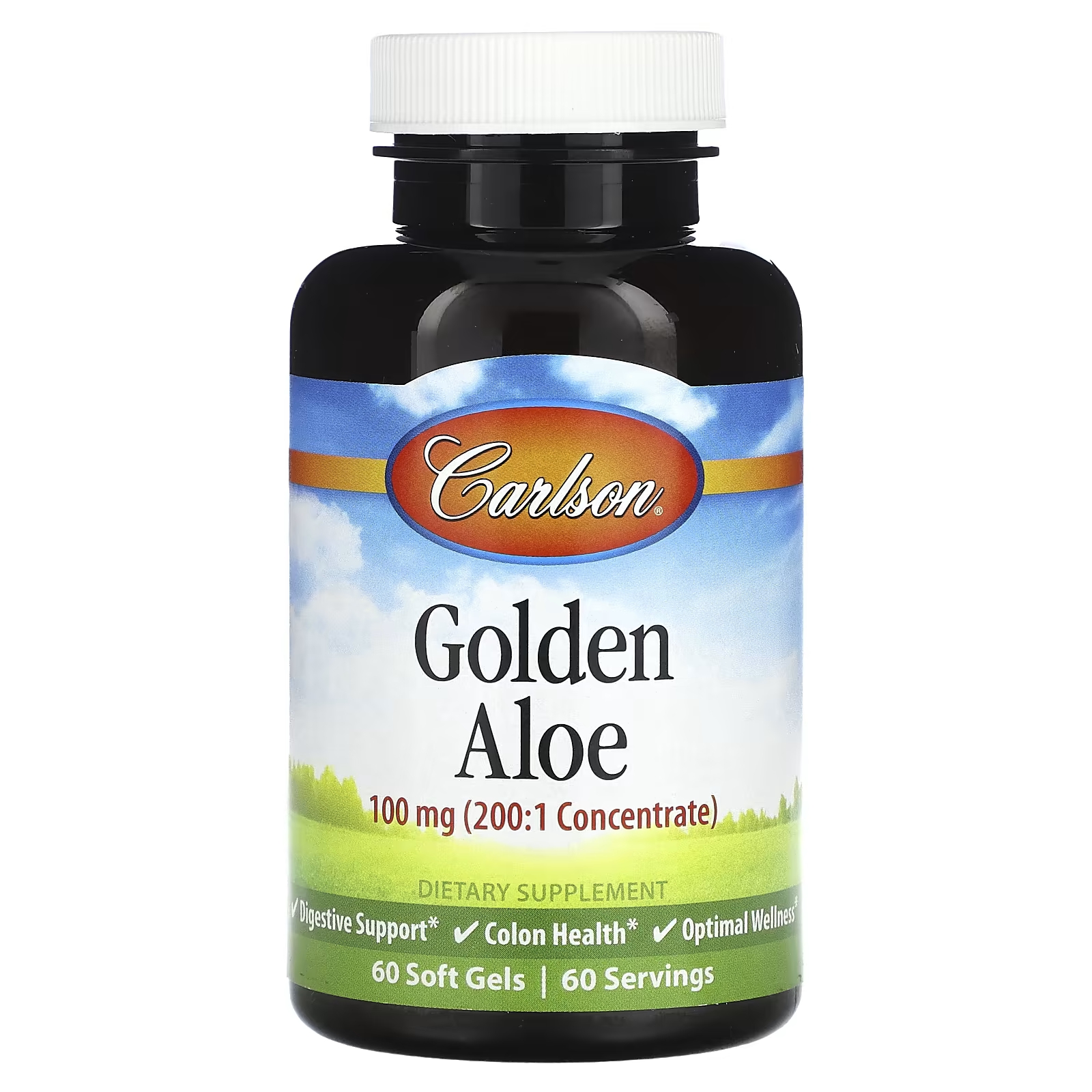 Золотое Алоэ Carlson 100 мг, 60 мягких таблеток carlson детские жевательные дгк апельсин 100 мг 60 мягких таблеток