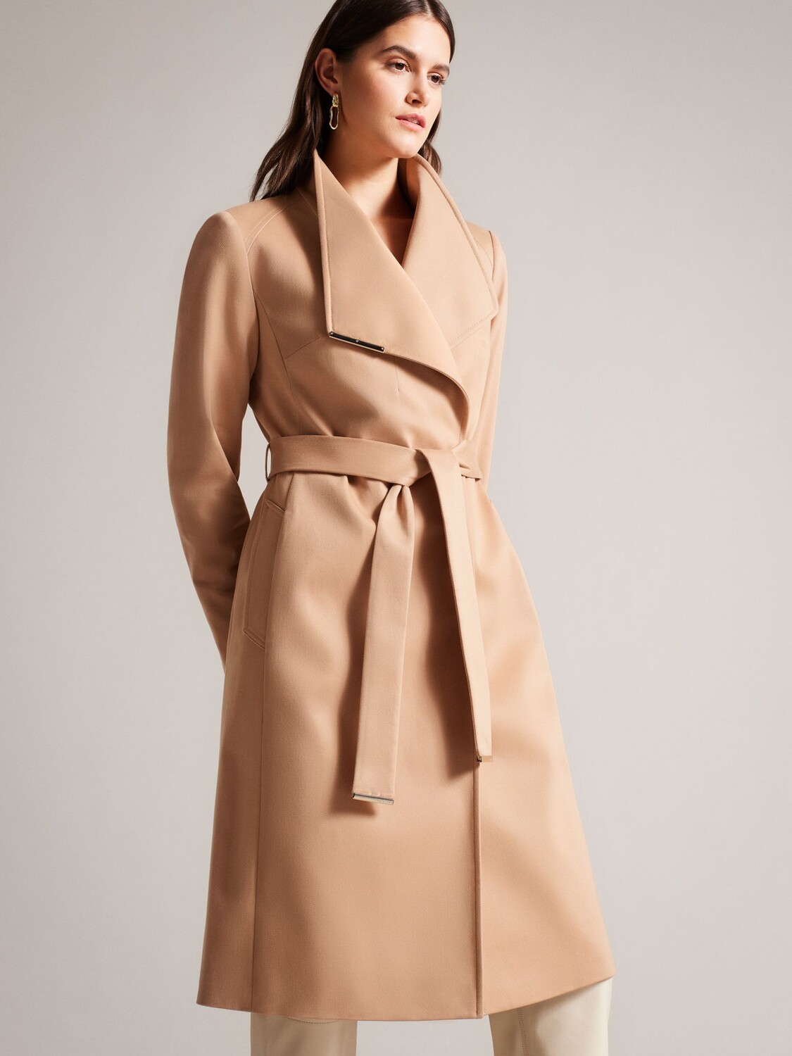 

Пальто с завязками Ted Baker Rosina, коричнево-коричневый