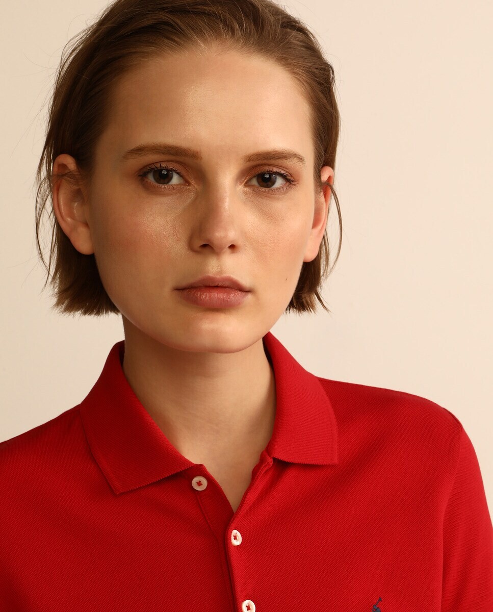 

Polo Ralph Lauren женская красная рубашка-поло с короткими рукавами Polo Ralph Lauren, красный