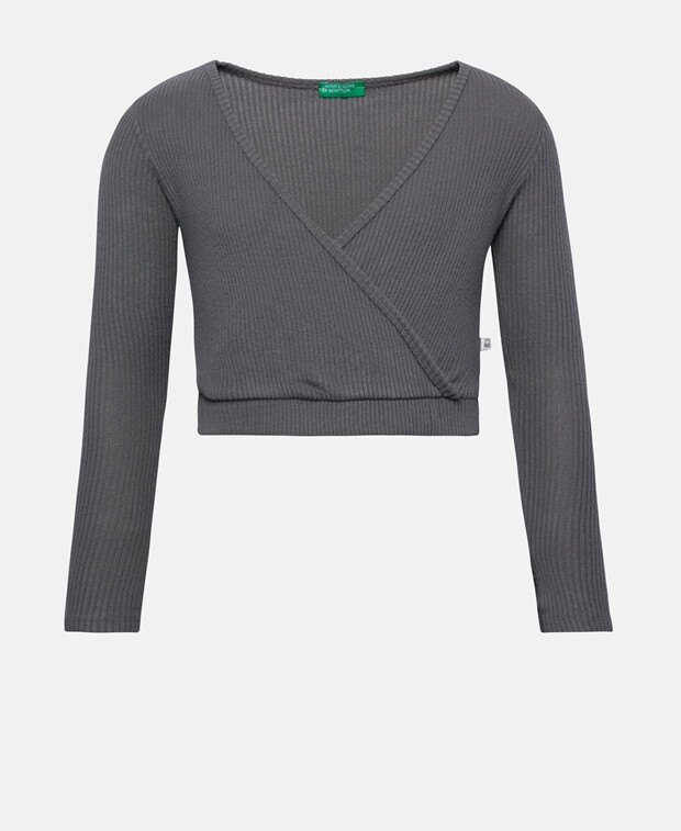 

Топ с длинными рукавами United Colors of Benetton, серый
