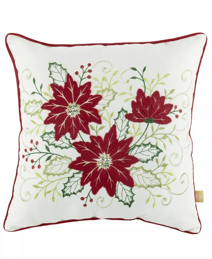

Декоративная подушка Poinsettia Meadow, 18 x 18 дюймов Lenox, белый