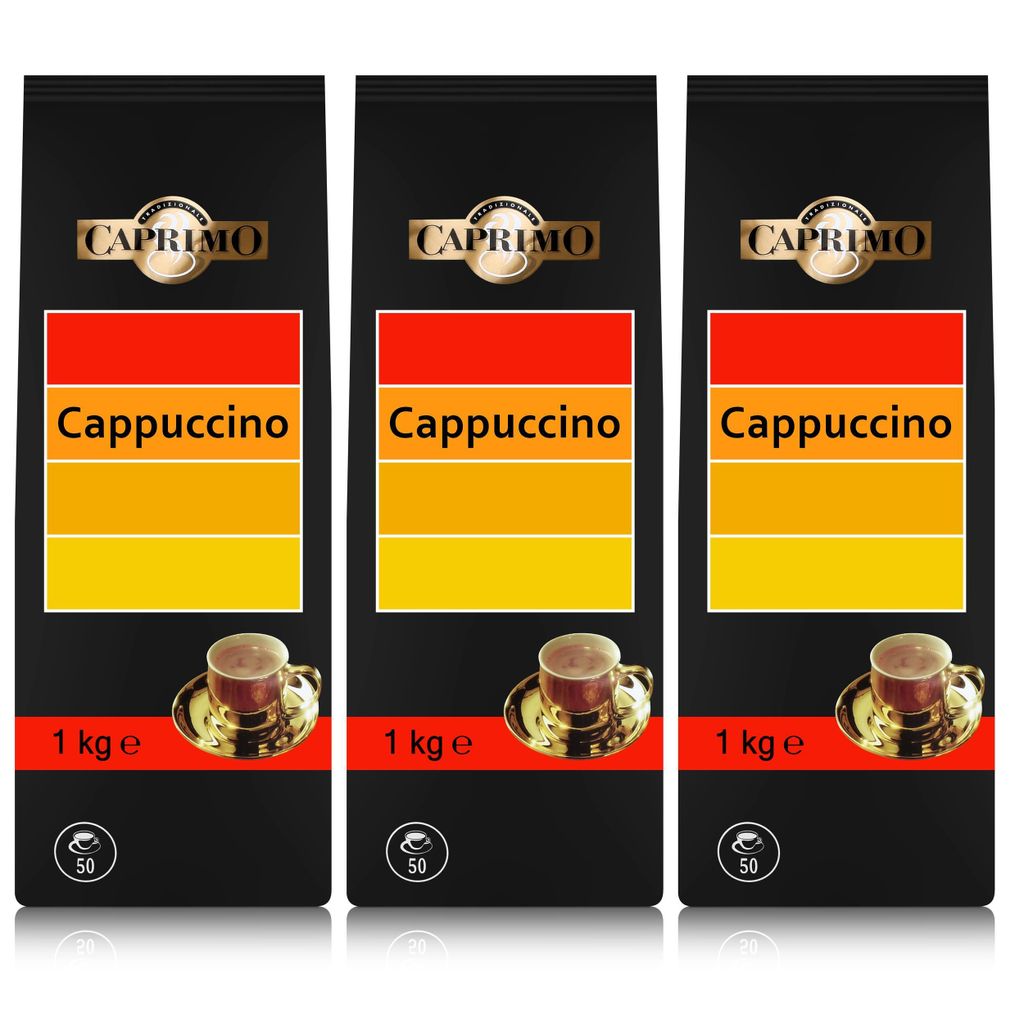 

3 порошка кофейного напитка Caprimo Cappuccino в зернах 1 кг