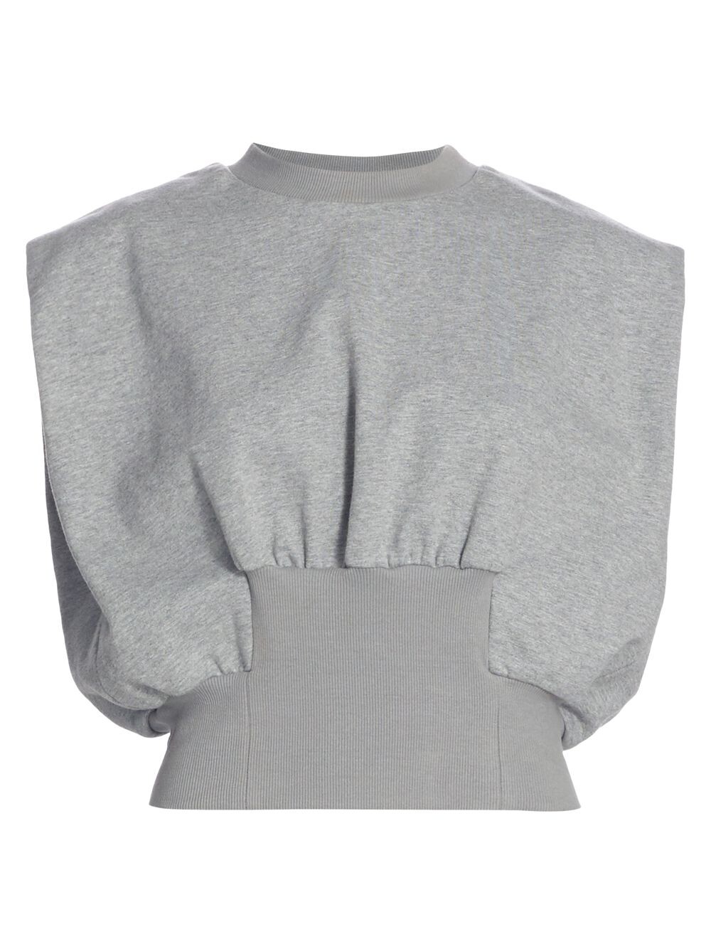 

Топ со сборками из френч терри 3.1 Phillip Lim, серый