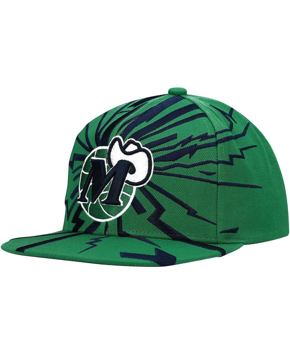 

Мужская зеленая кепка Dallas Mavericks Hardwood Classics Earthquake Snapback Mitchell & Ness
