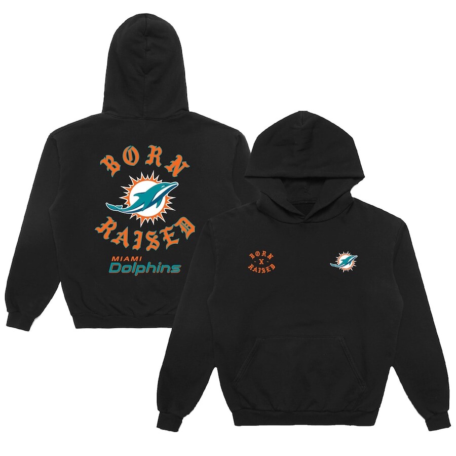 

Пуловер с капюшоном Born x Raised Miami Dolphins, черный