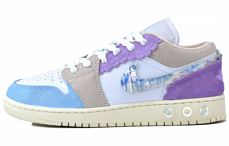 

Кроссовки Air Jordan 1 Vintage Basketball Shoes Women's Low-top Blue, серый