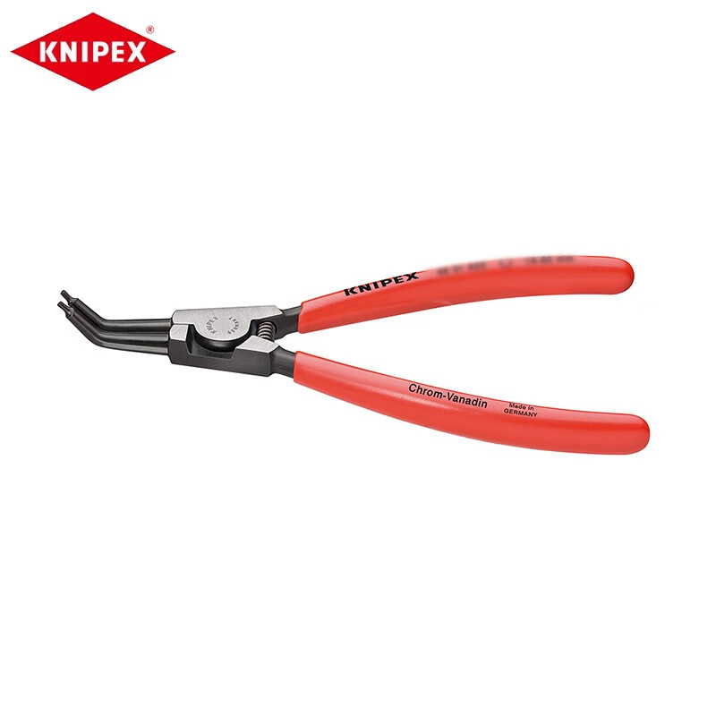 KNIPEX 85-140 мм плоскогубцы для внешних стопорных колец (изогнутая на 45°) клещи для стопорных колец пружинные клещи внутренние и внешние расширительные клещи двойного назначения 46 31 A42 по индивидуальному заказу (срок поставки 4-8 недель)