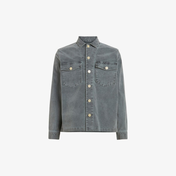 

Вельветовая рубашка Harrier из эластичного хлопка Allsaints, синий