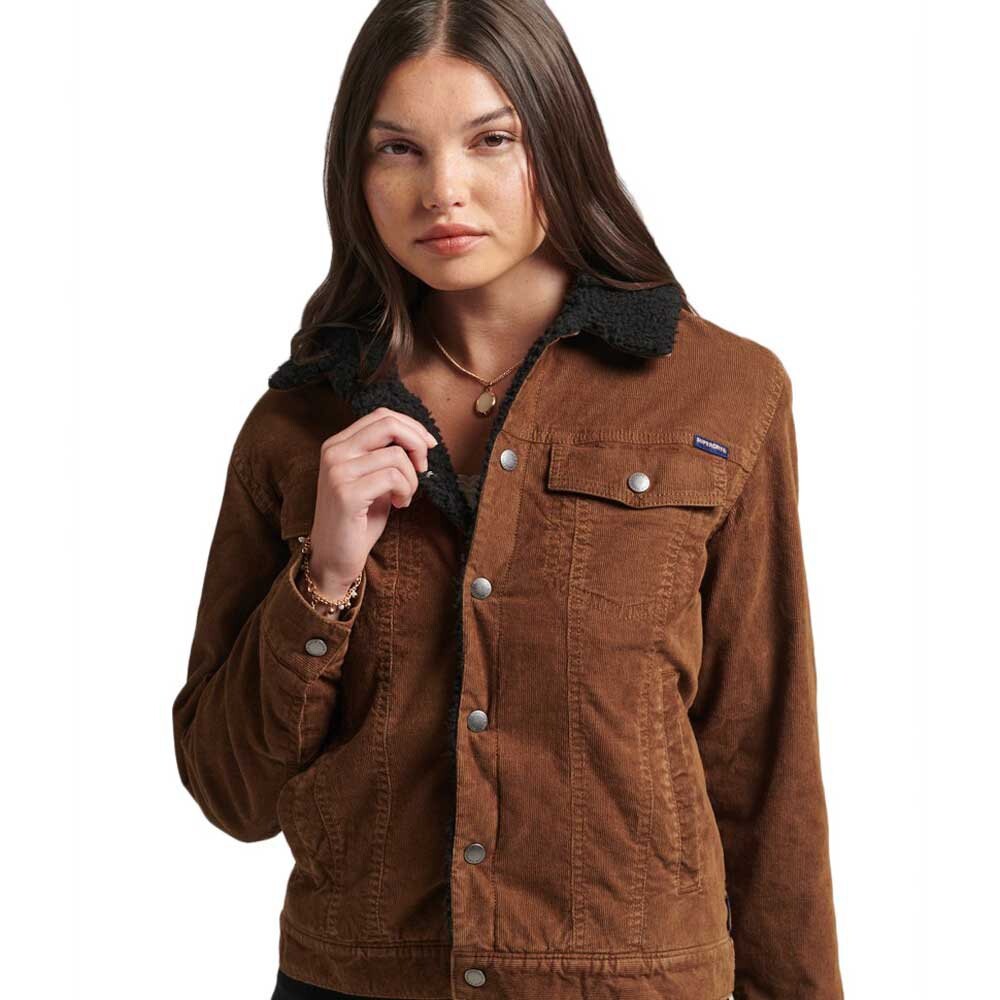 

Куртка Superdry Vintage Sherpa Cord Denim, коричневый