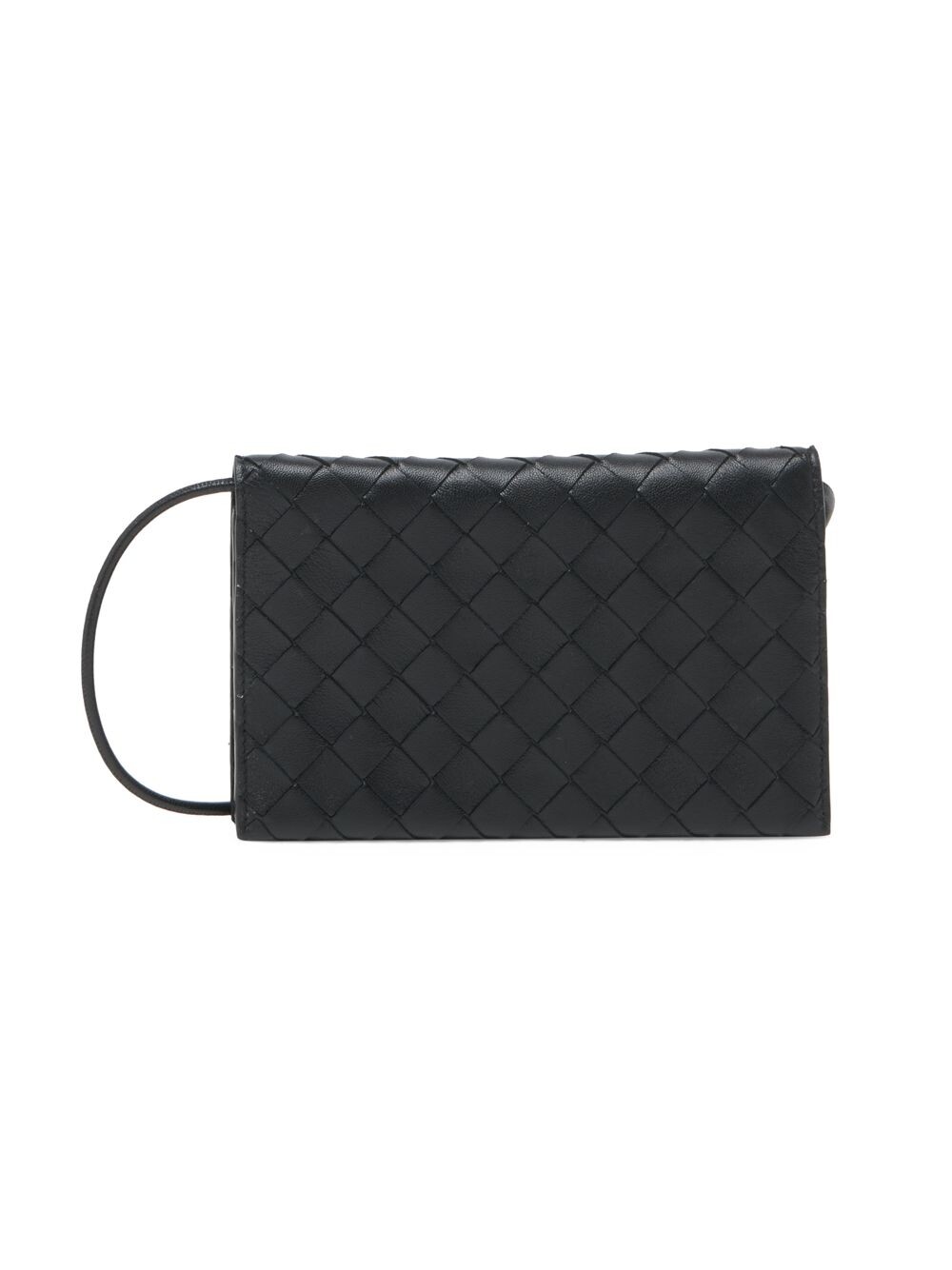 

Кожаный кошелек Intrecciato на ремешке Bottega Veneta, черный