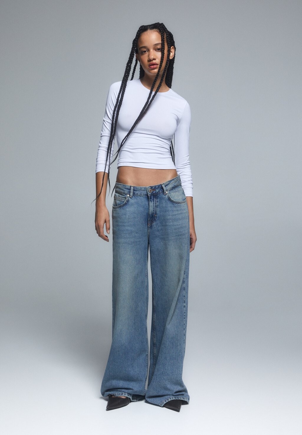 

Джинсы Baggy PULL&BEAR, синий деним
