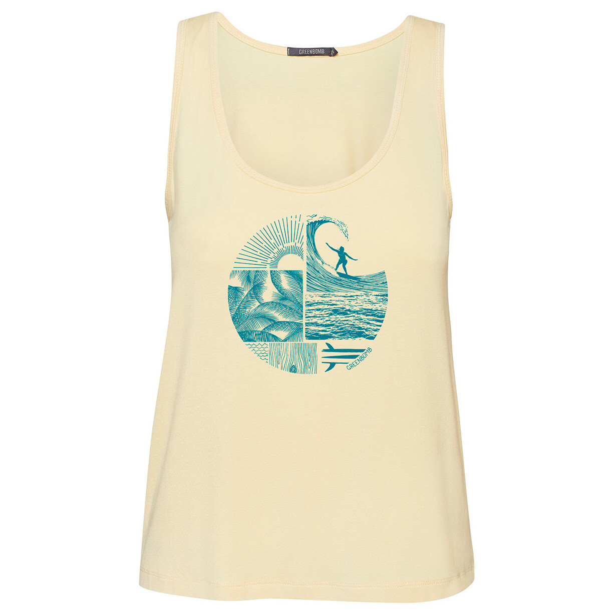

Топ Greenbomb Women's Nature Surf Circle Steep s, цвет Lemon