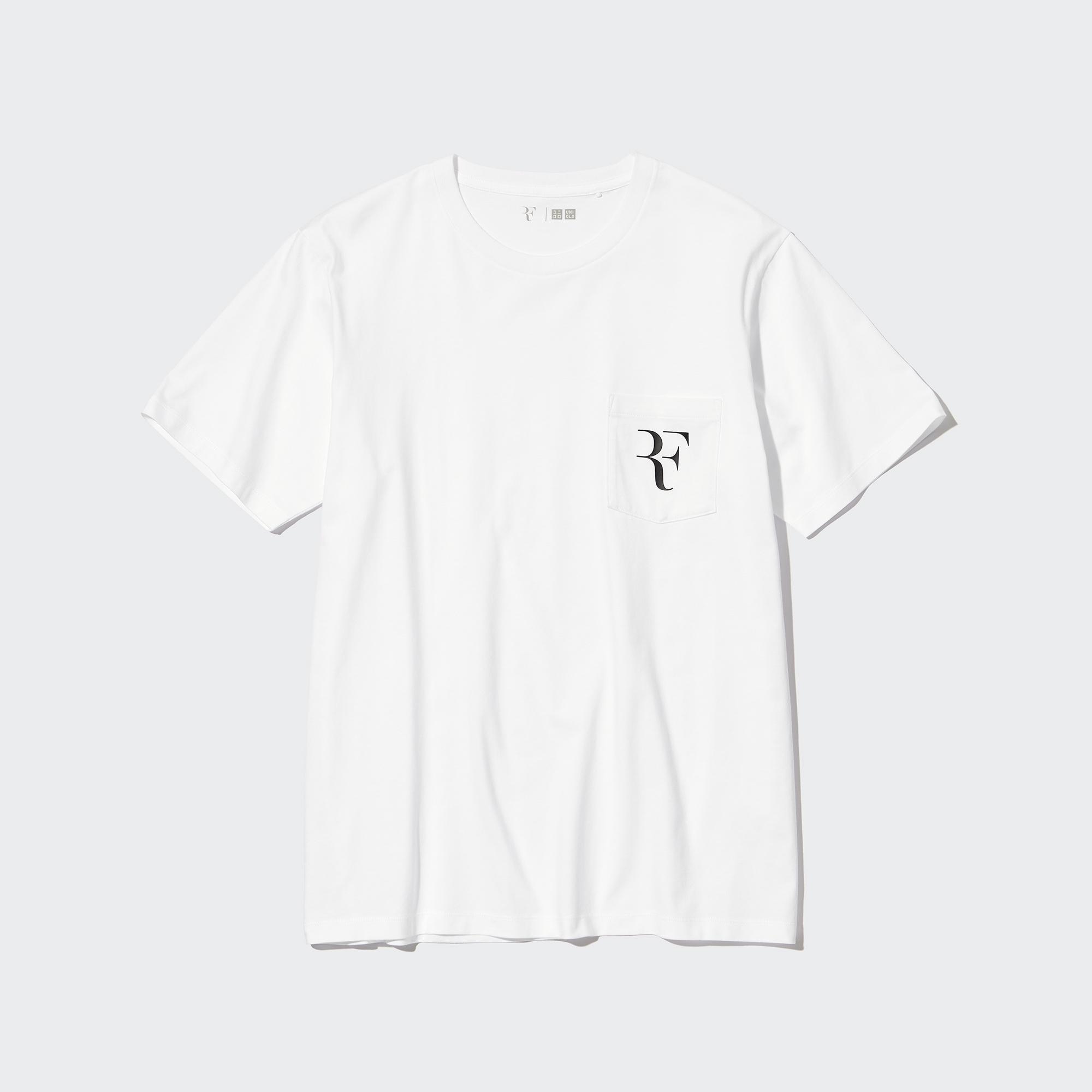Футболка с рисунком Роджера Федерера RF Uniqlo, белый футболка uniqlo 100% supima cotton v neck черный