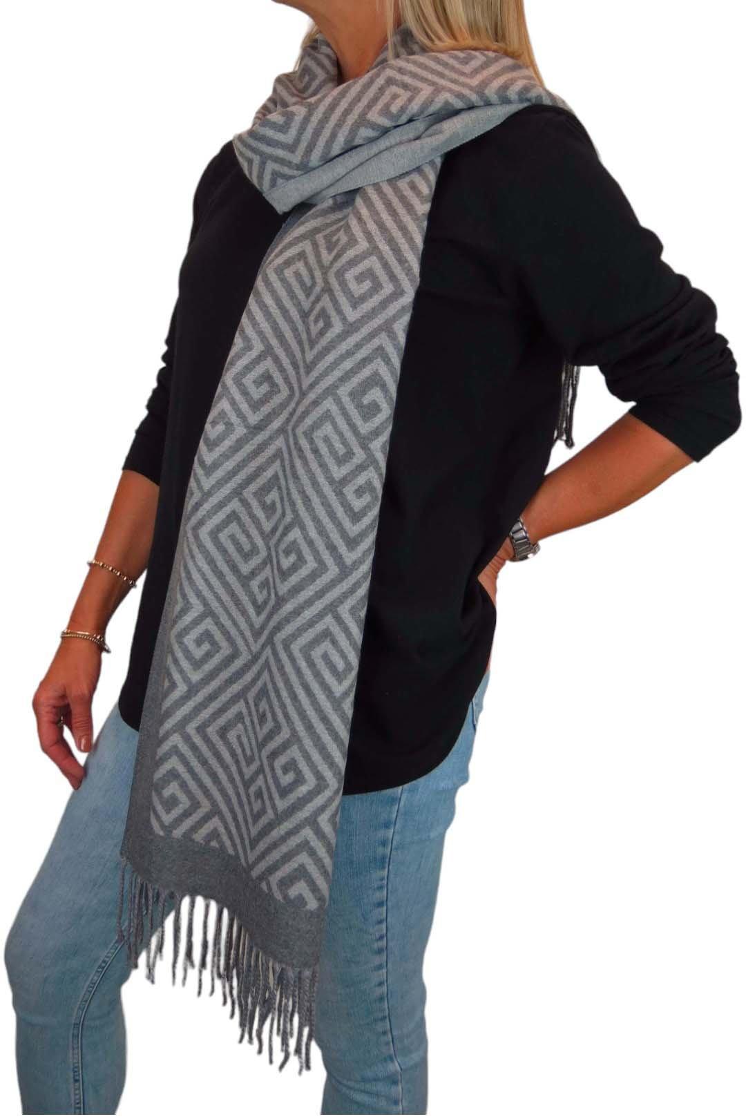 Шарф-одеяло из кашемира и пашмины Paulo Due, серый