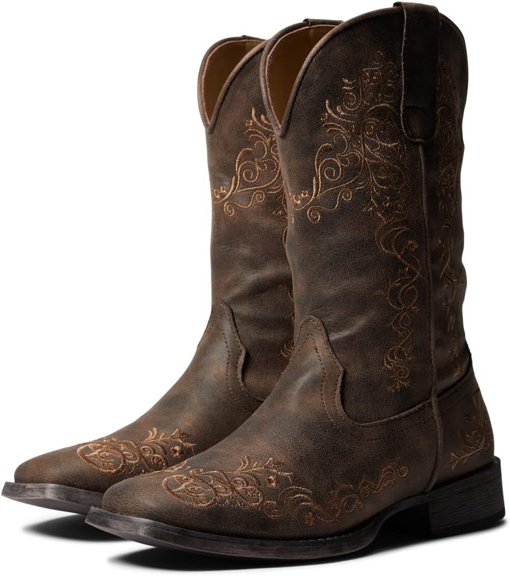 

Ковбойские сапоги Riley Scroll Roper, цвет Brown 2