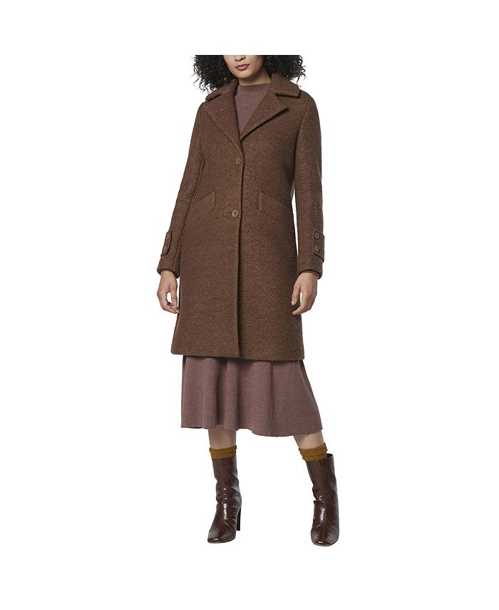 Женское пальто из букле из мягкой шерсти Regine Sb со шлицей сзади Andrew Marc, коричневый
