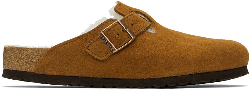 

Бостонские сабо из овчины Birkenstock Tan стандартного размера