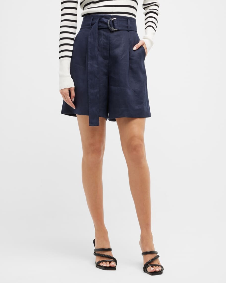 

Льняные шорты с поясом Degraw Lafayette 148 New York