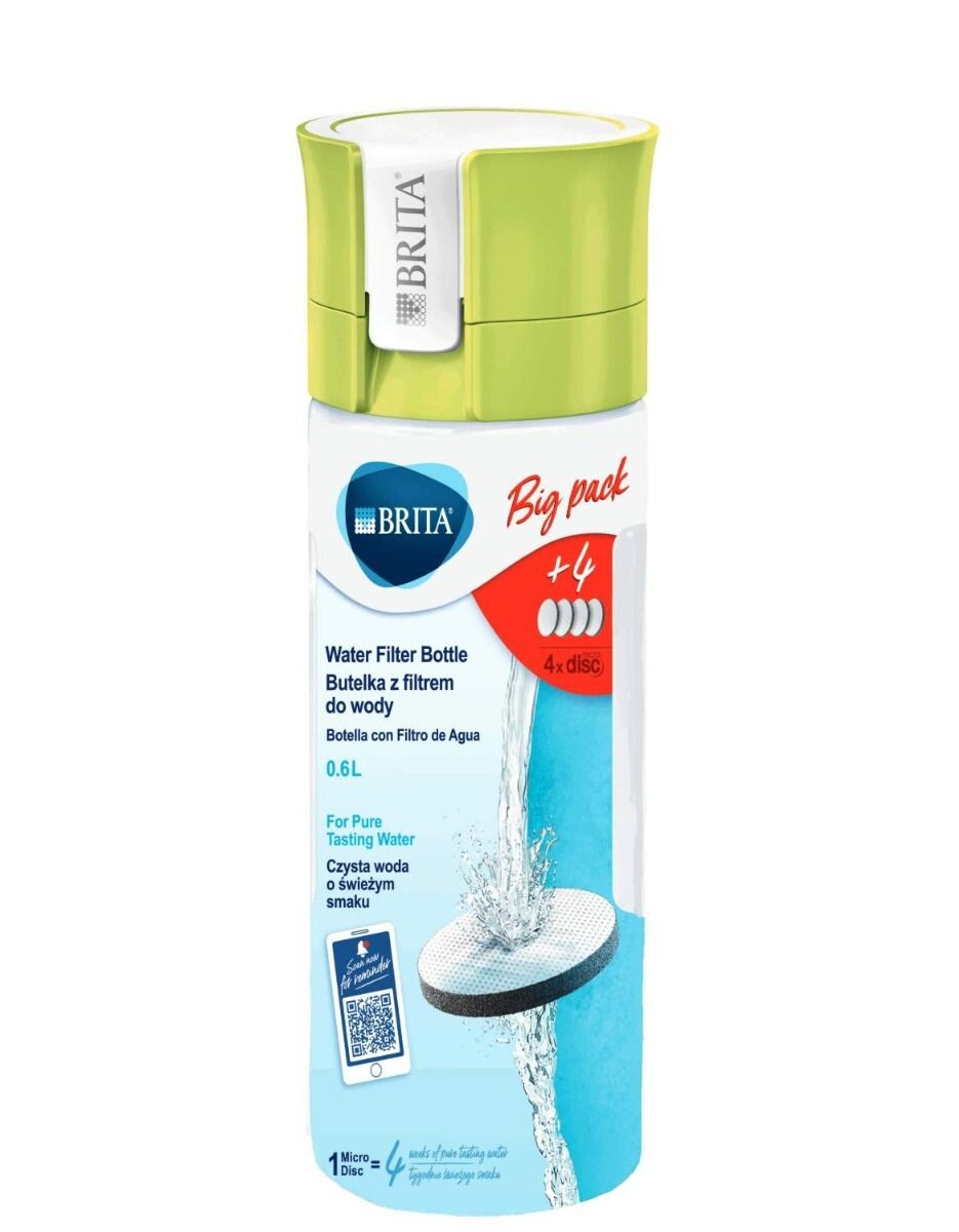 

Бутылка с фильтром для воды Brita + 4 диска, зеленый
