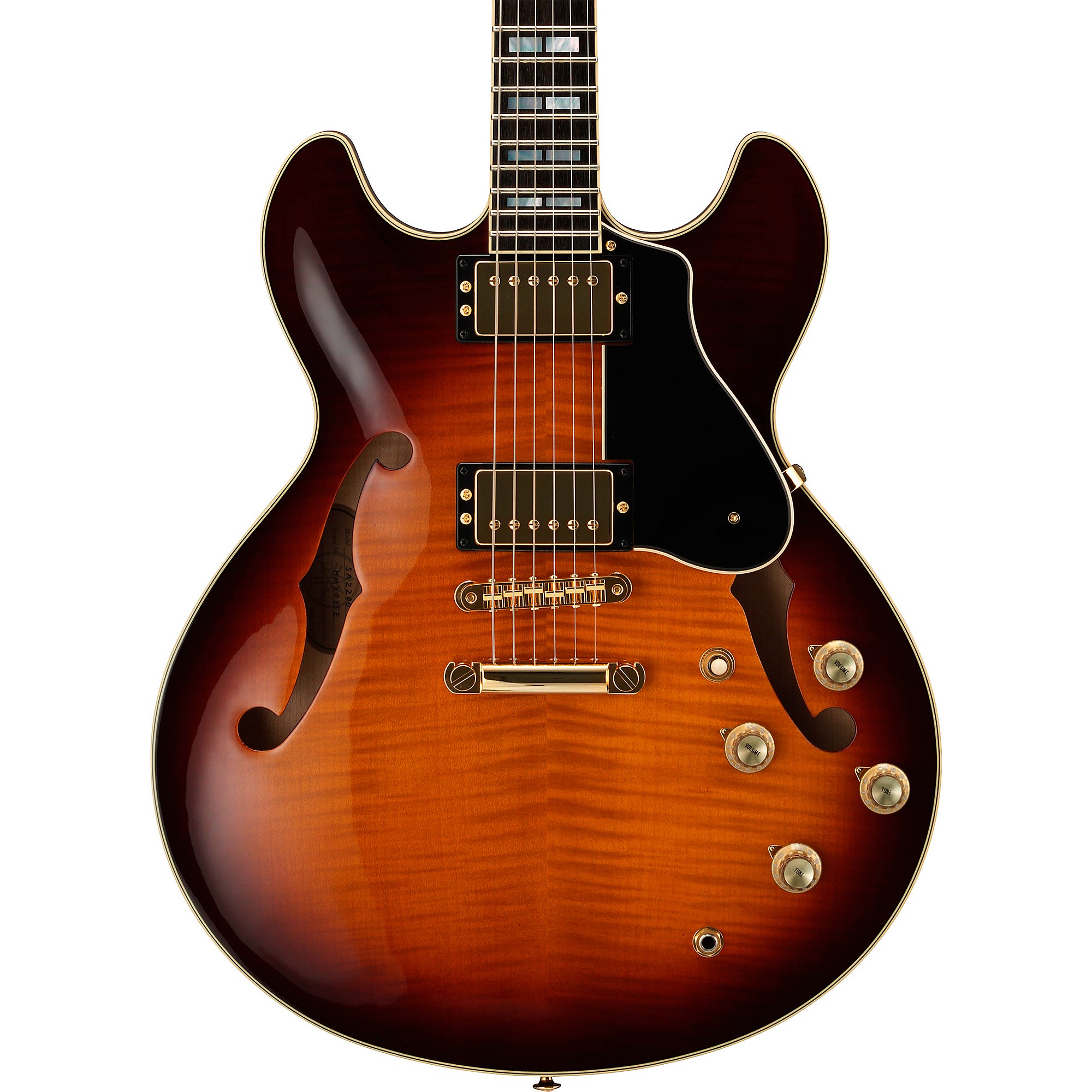 Полуполая электрогитара Yamaha SA2200, коричневая полуакустическая электрогитара yamaha sa2200 2022 brown sunburst sa2200 semi hollow electric guitar