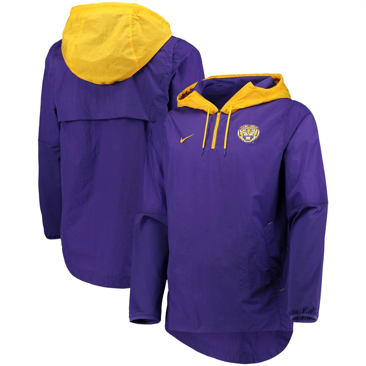 Мужская фиолетовая/золотая куртка LSU Tigers Player с молнией до четверти Nike