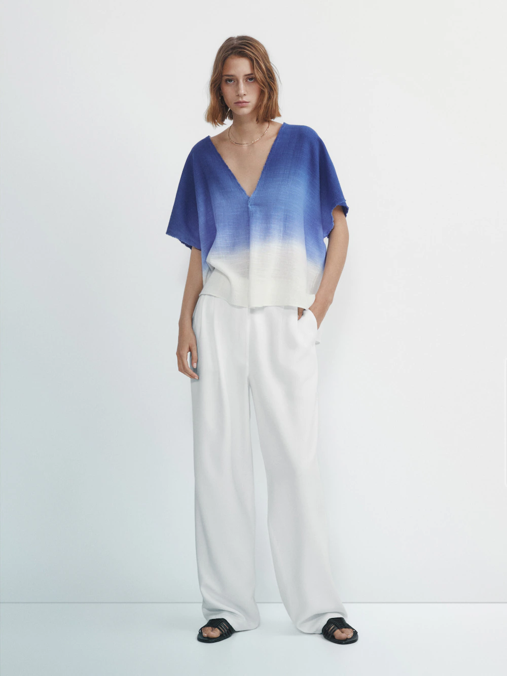 

Рубашка с коротким рукавом Massimo Dutti, синий