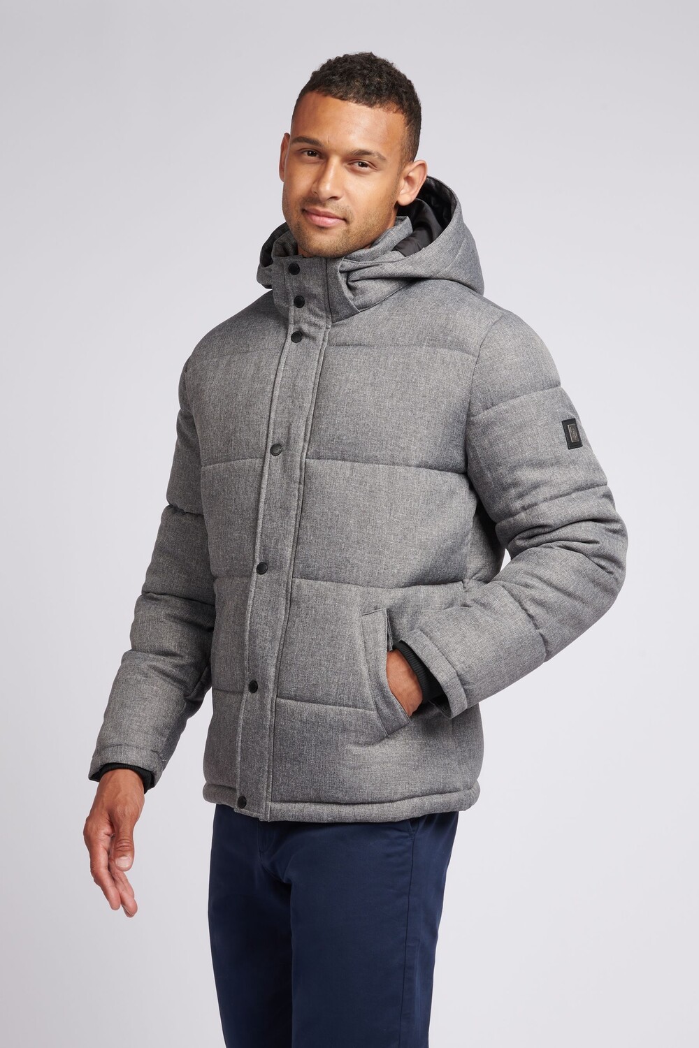 

Мужская фактурная зимняя куртка пуховик U.S. Polo Assn, серый