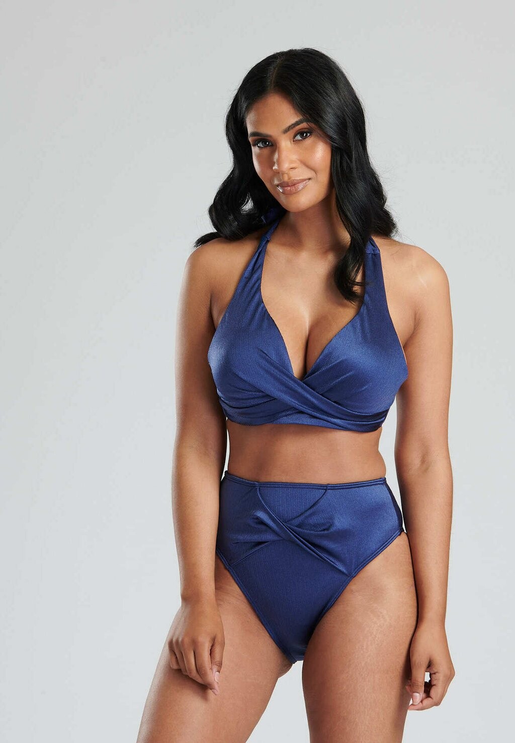 

Бикини Sets Textured Twisted Cup Halterneck South Beach, цвет navy