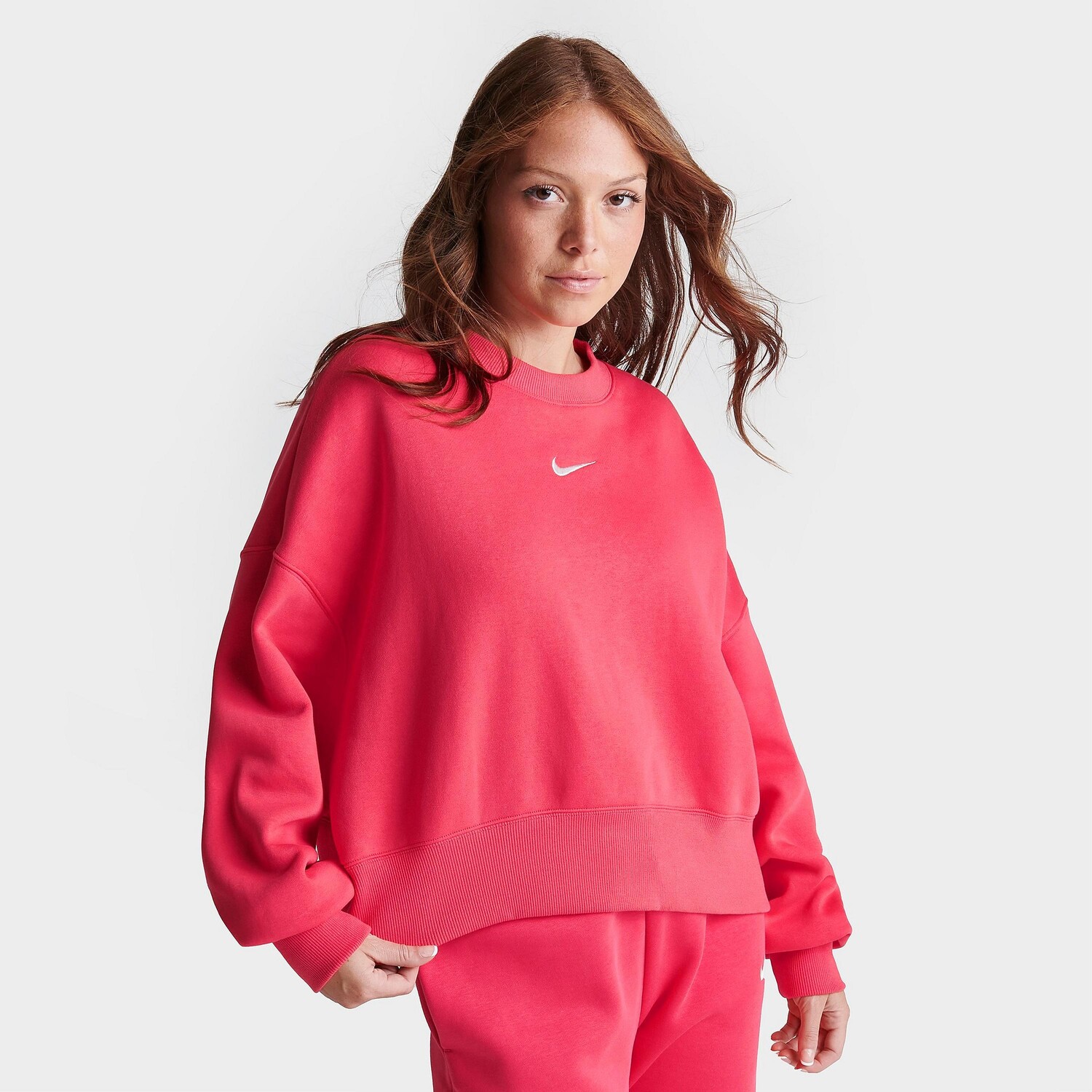 

Женский свободный свитшот с круглым вырезом из флиса Nike Sportswear Phoenix, розовый