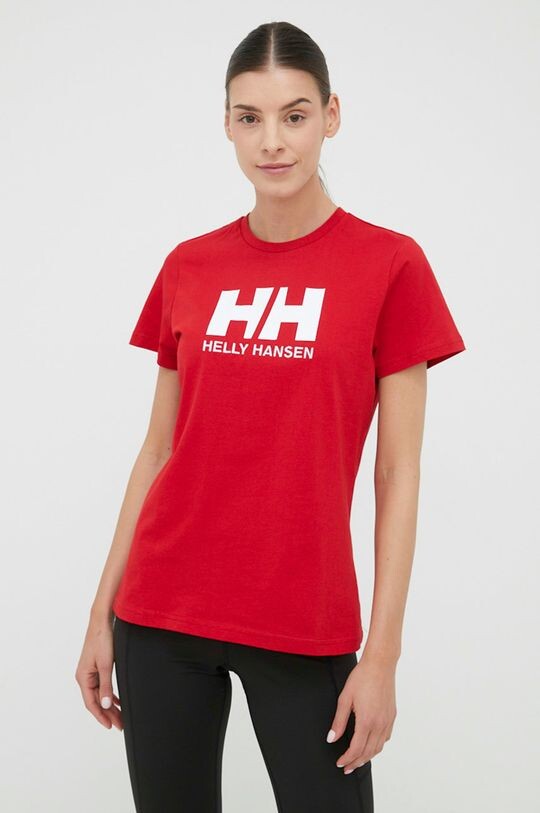 

Хлопковая футболка Helly Hansen, красный