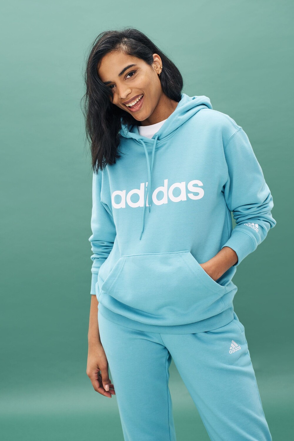 

Женское худи прямого кроя adidas, синий