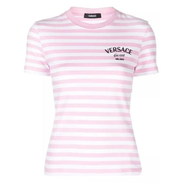 

Футболка t-shirt nautical stripe /white Versace, розовый