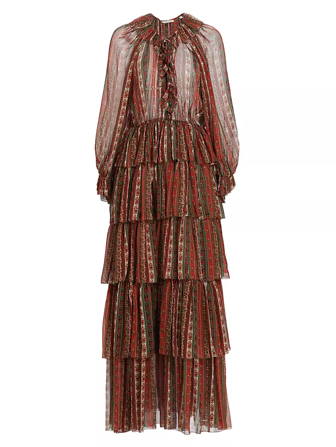 Платье макси из шелкового шифона Marlanna D Ô E N, цвет villa floral