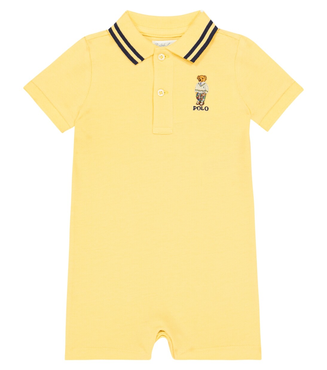 

Хлопковый комбинезон с логотипом baby Polo Ralph Lauren Kids, желтый