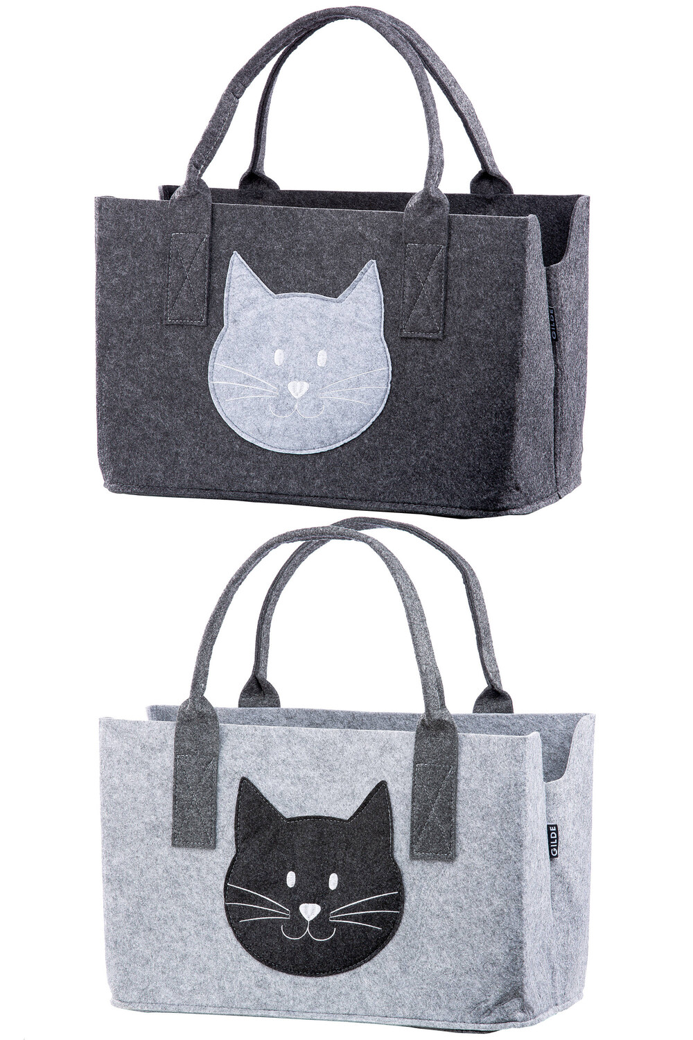 

Сумка шоппер GMD Living 2er Set Filztasche Katzenmotiv, цвет Hellgrau & Dunkelgrau