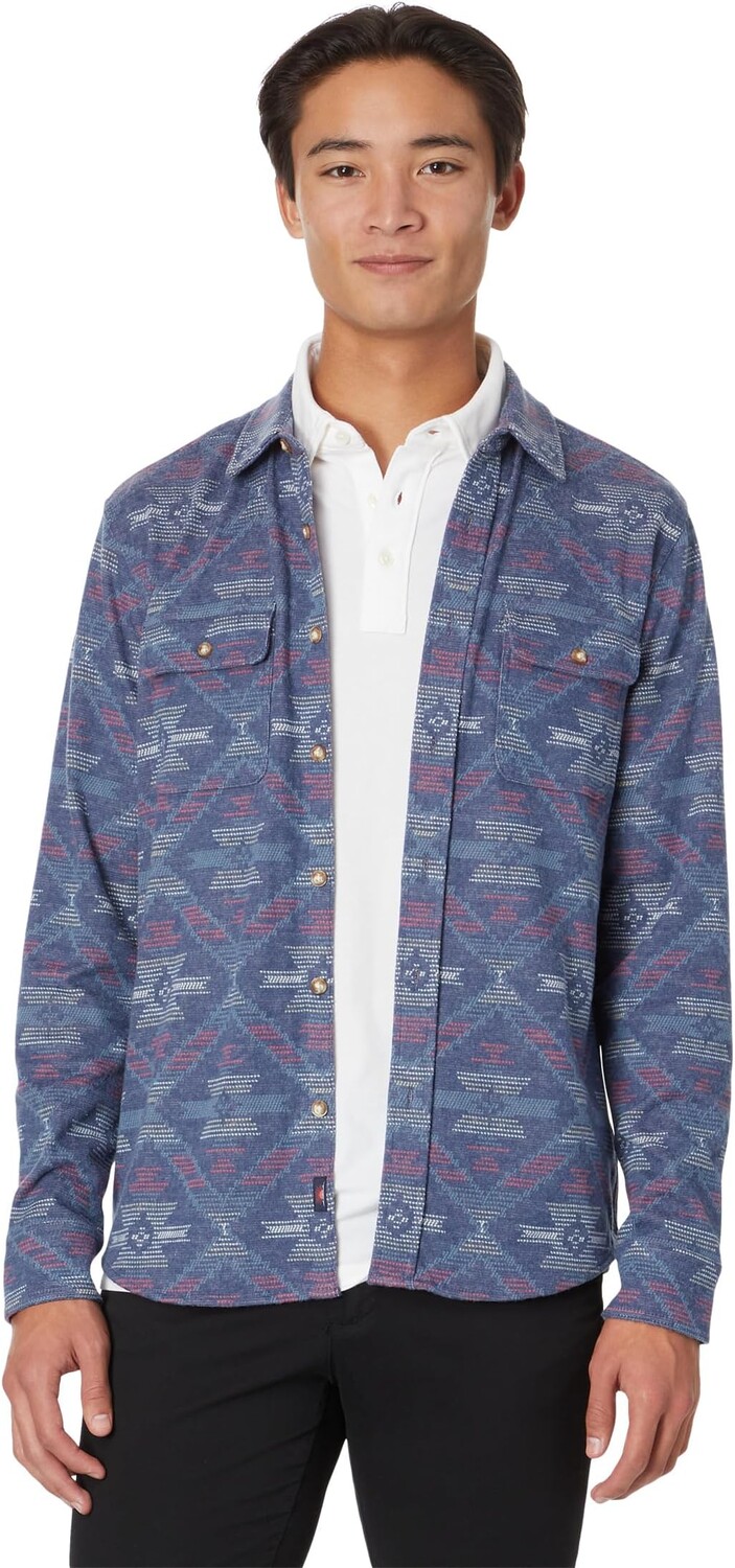 

Рубашка-поло Doug Good Feather Legend Sweater Shirt Faherty, цвет Western Jewel Sky