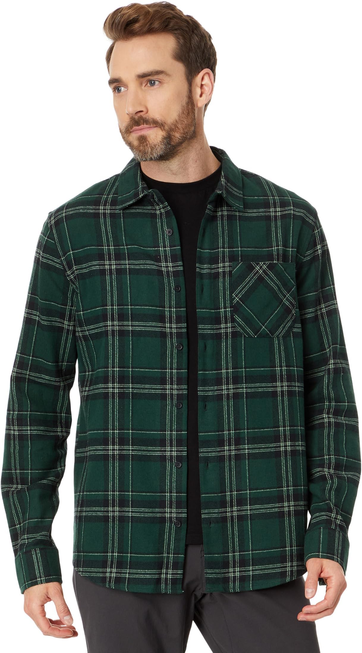 Рубашка Podium Plaid Long Sleeve Flannel Oakley, цвет Black/Green Check