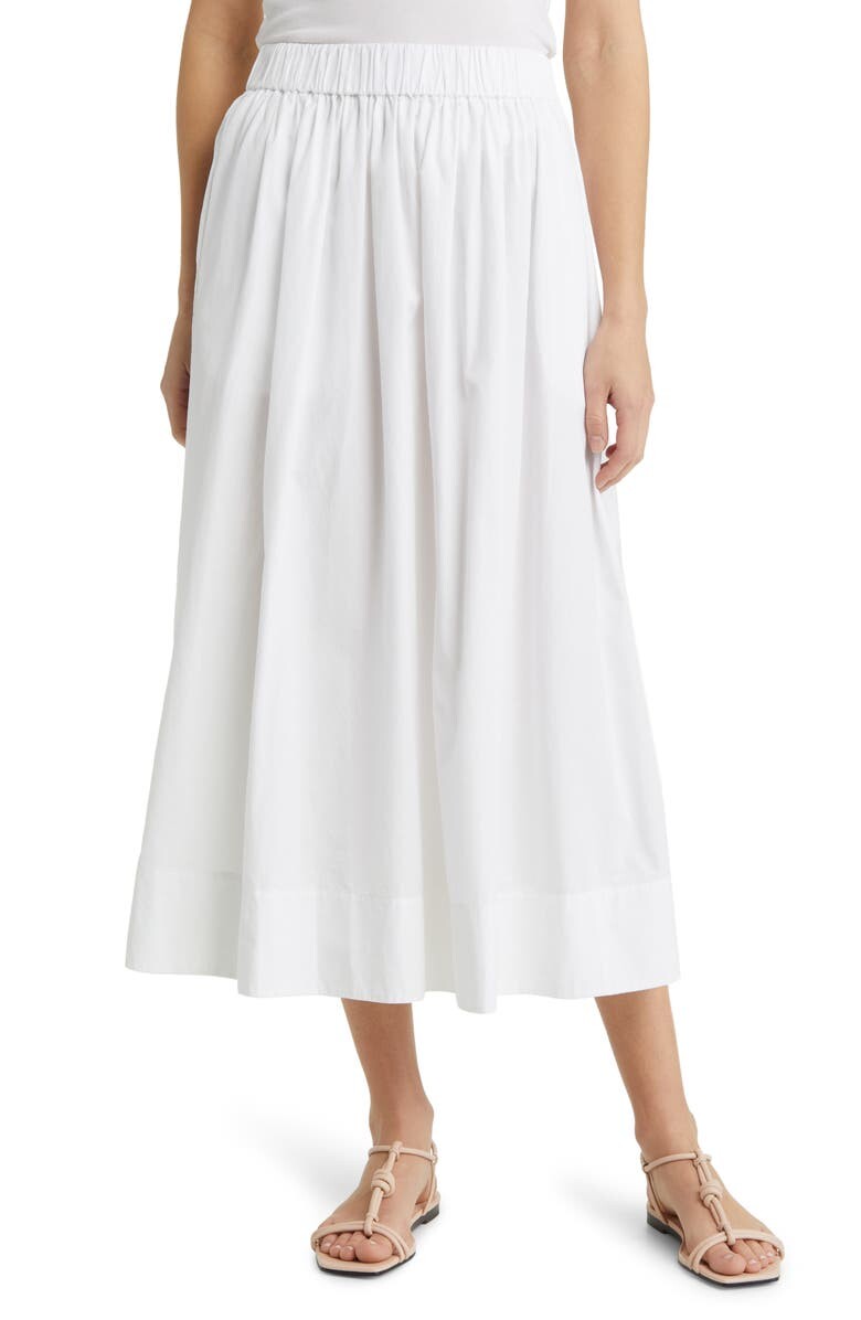 

Юбка из хлопкового поплина NORDSTROM SIGNATURE, белый
