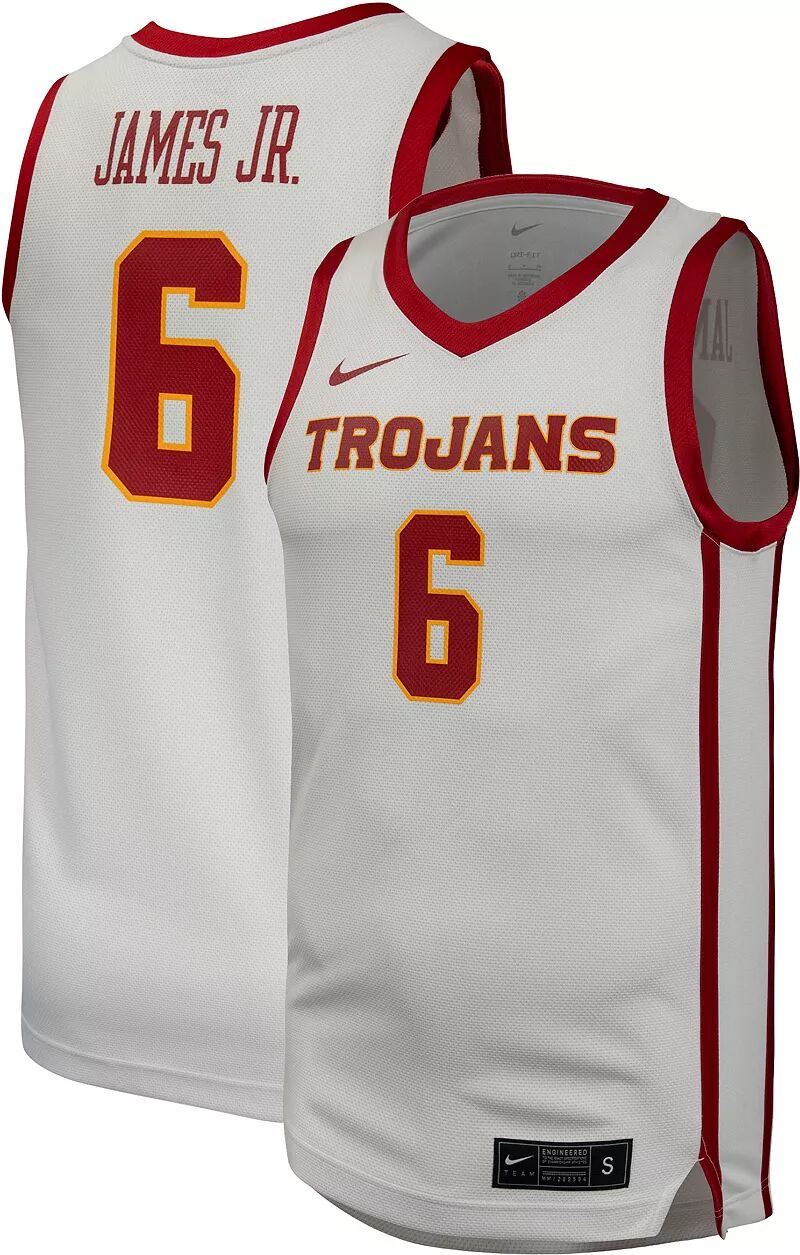 Мужская баскетбольная майка Nike USC Trojans #6 белого цвета Bronny James Replica