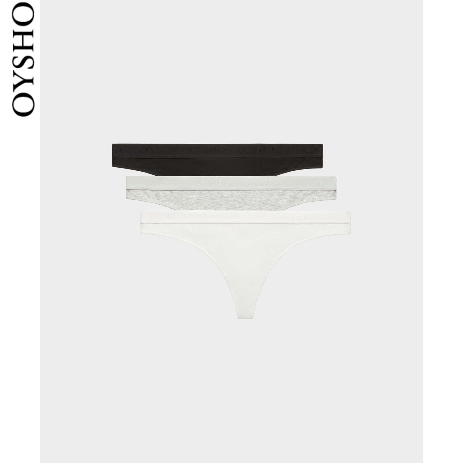 

Комплект трусов-стрингов Oysho с логотипом, 3 пары