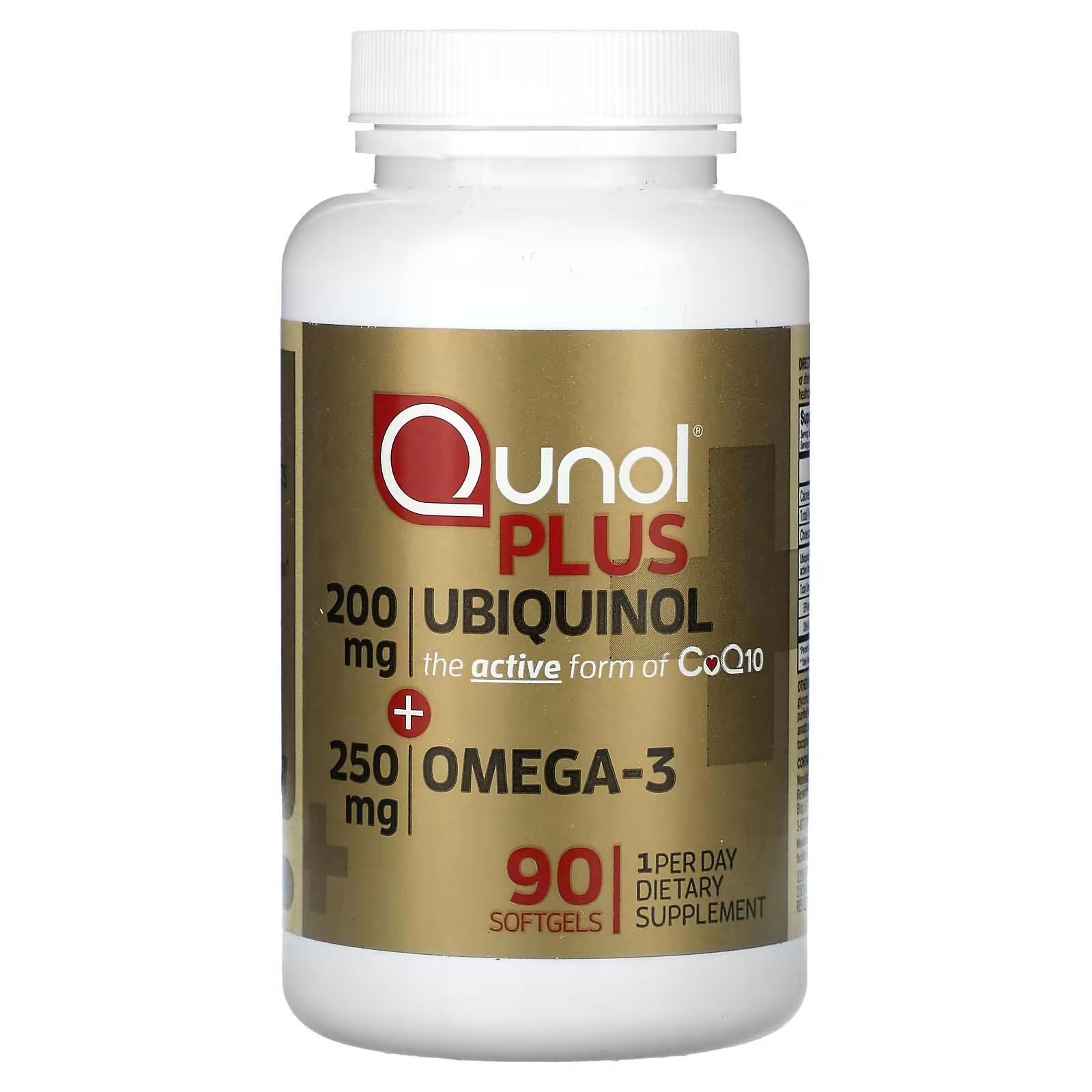 Убихинол + Омега-3 Qunol Plus 200 мг + 250 мг убихинол омега 3 qunol plus 100 мг 250 мг 90 мягких таблеток