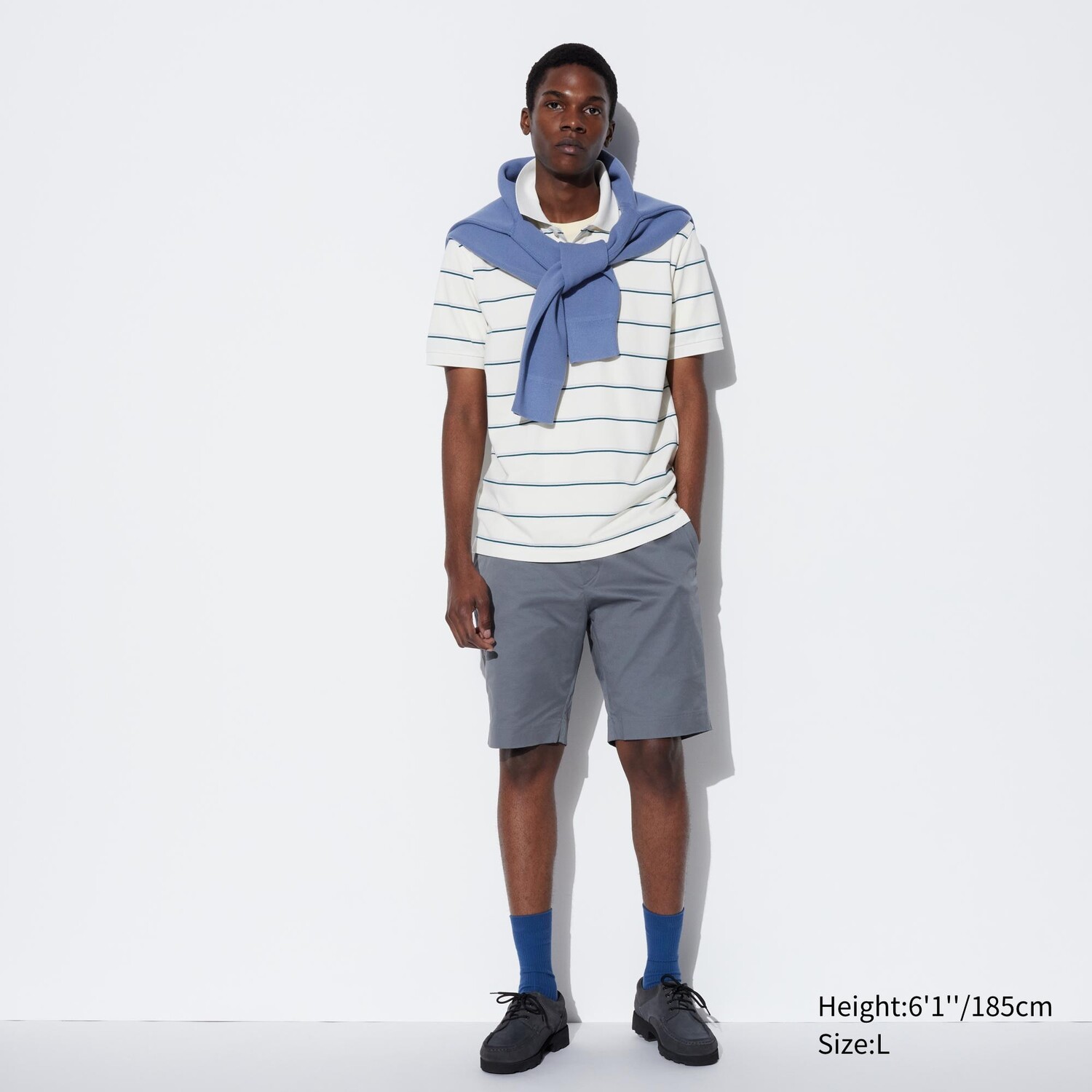 

Шорты-бермуды Uniqlo Slim Fit эластичные, серый