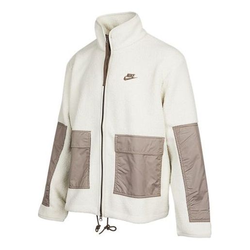 Куртка Nike fleece zipped hooded jacket 'White', белый куртка uniqlo fleece zipped бежевый