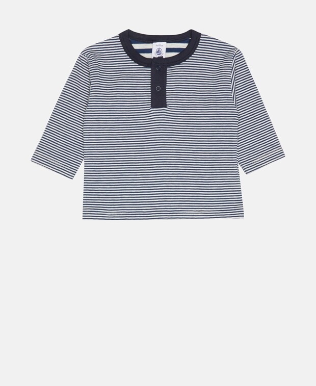 

Топ с длинными рукавами Petit Bateau, темно-синий