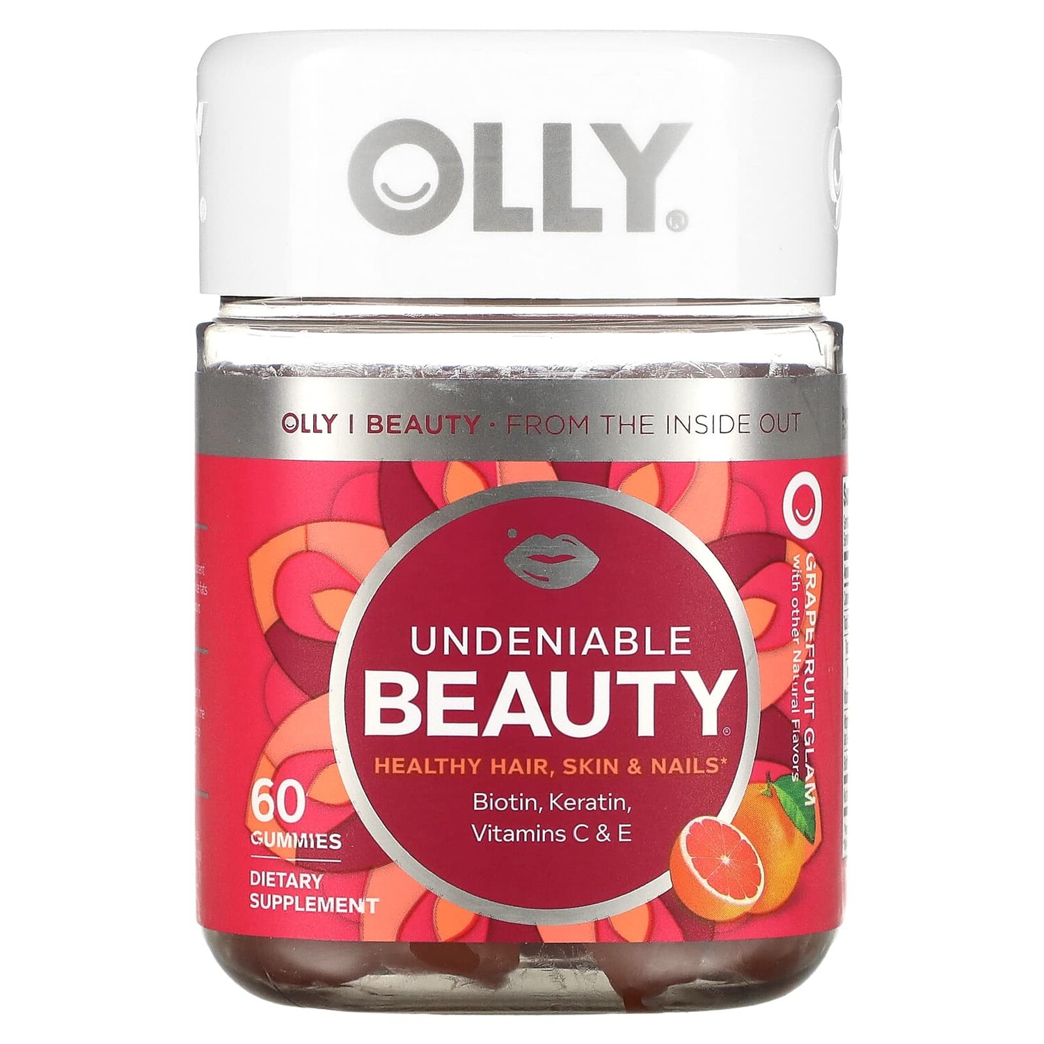 

Undeniable Beauty, грейпфрутовый гламур, 60 жевательных таблеток, OLLY