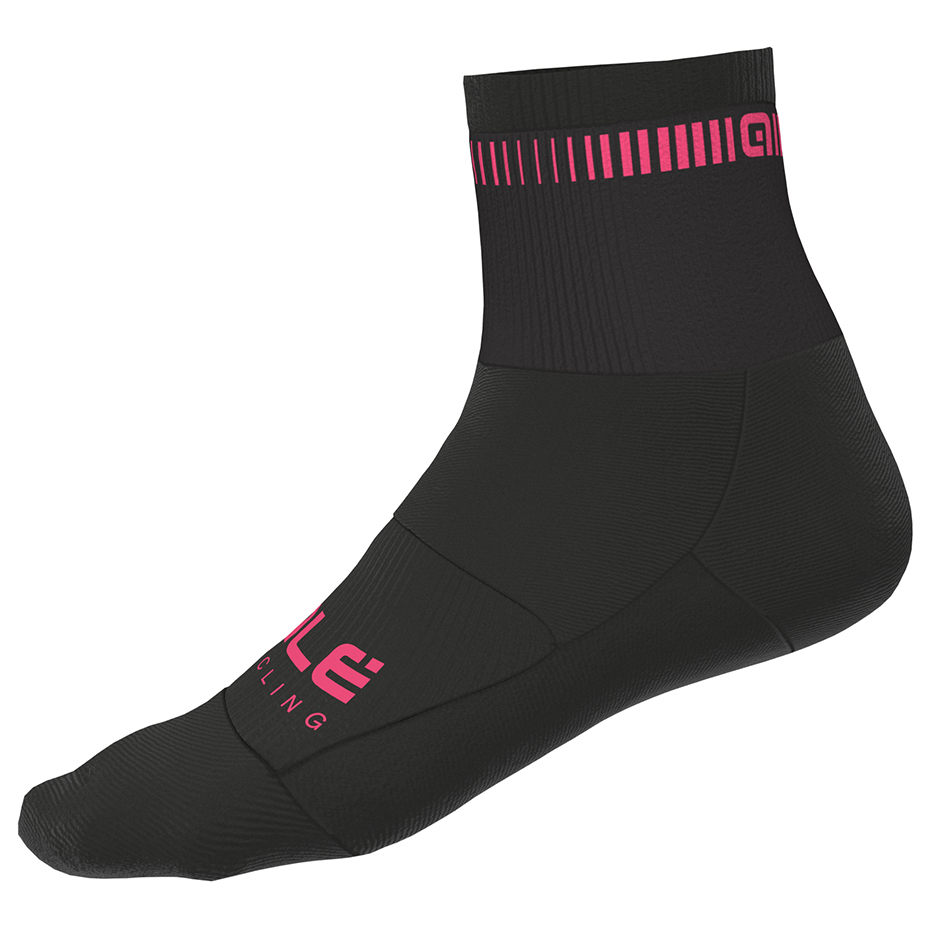 Велосипедные носки Alé Logo Q Skin Socks, цвет Black/Fluo Pink