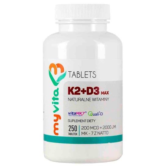 MyVita, Витамины К2 и D3, 250 таблеток
