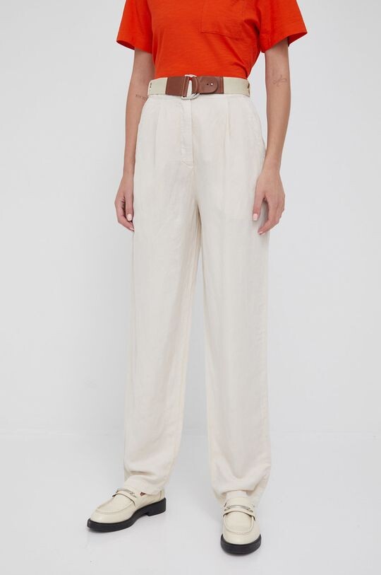 

Брюки из льна Emporio Armani, бежевый