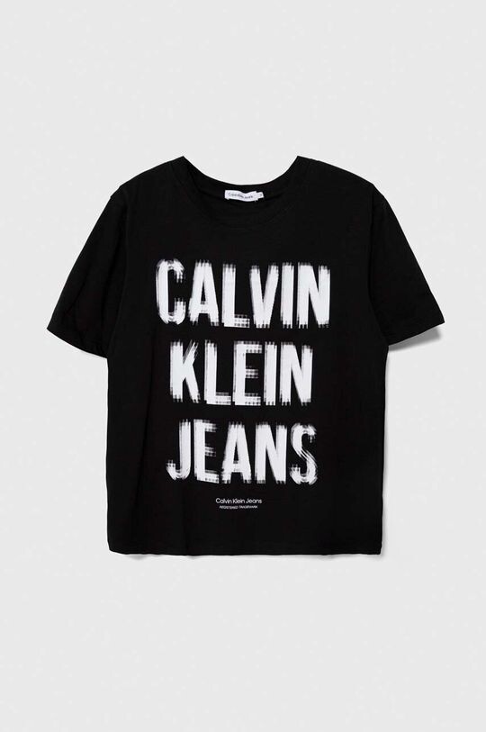 

Хлопковая футболка для детей Calvin Klein Jeans, черный